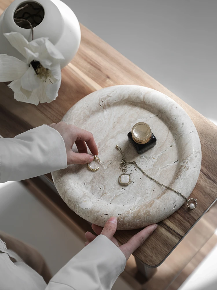 Trending Beige Travertine Serv - Home Essentials Bathroom Storage recension och pris