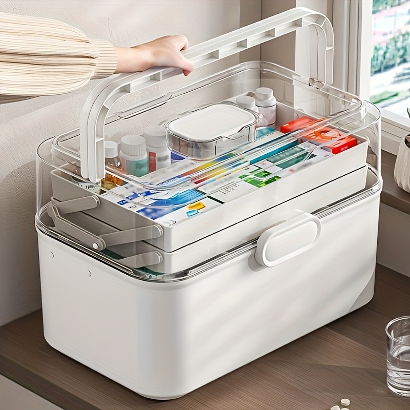 Home Edit Bathroom Storage - Large Capacity Clear Lid Medicine Storage