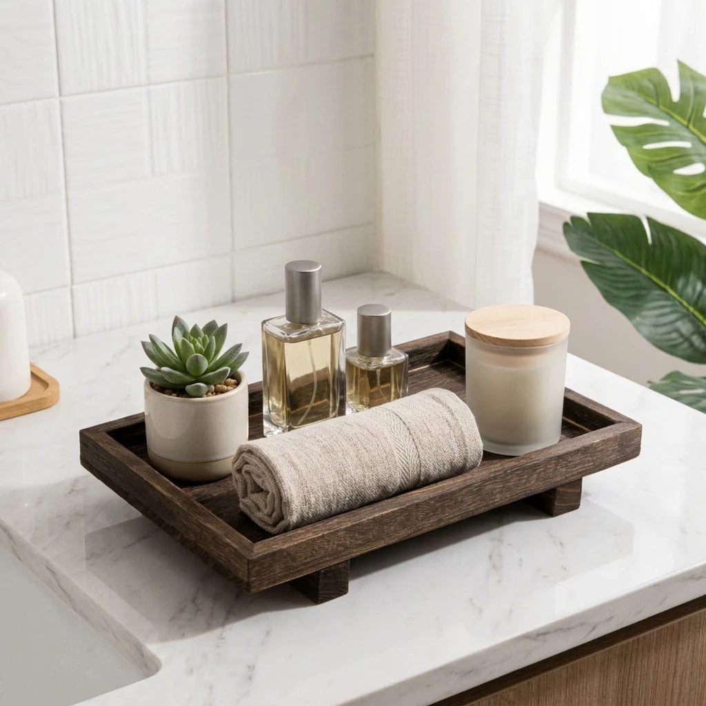 Retro Wooden Desk Storage Tray - Home Edit Bathroom Storage recension och pris