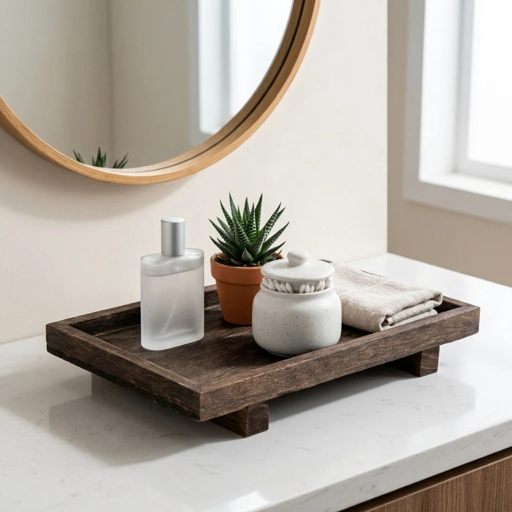 Retro Wooden Desk Storage Tray - Home Edit Bathroom Storage recension och pris