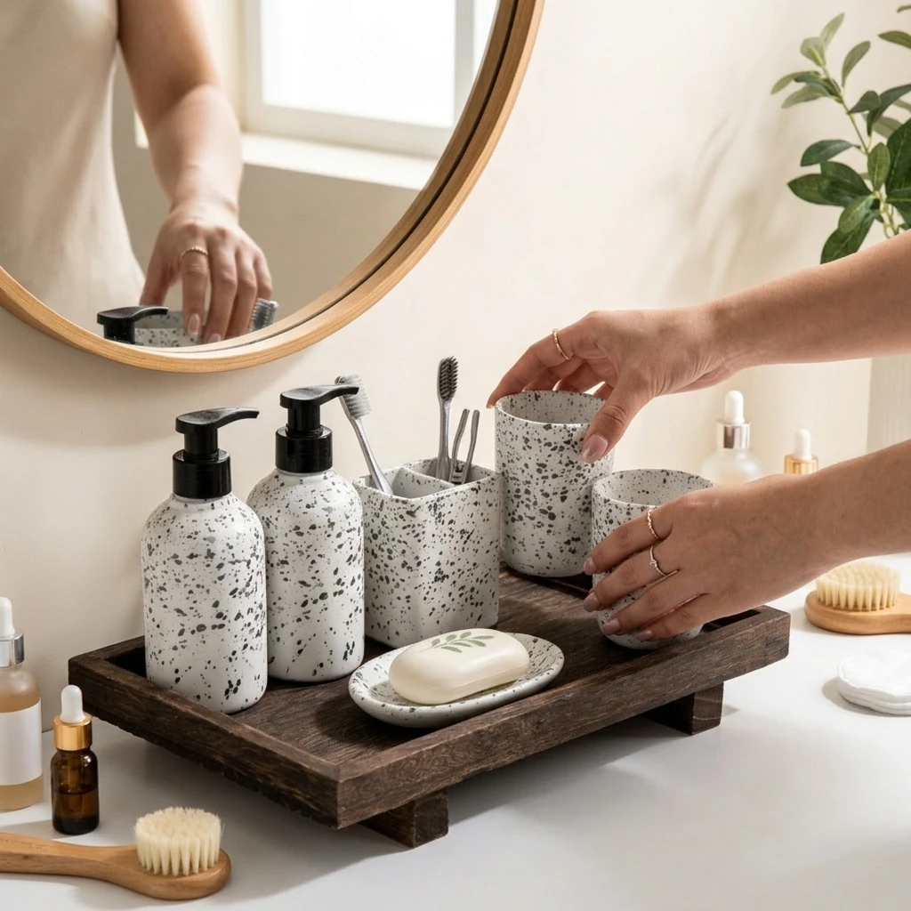 Retro Wooden Desk Storage Tray - Home Edit Bathroom Storage recension och pris