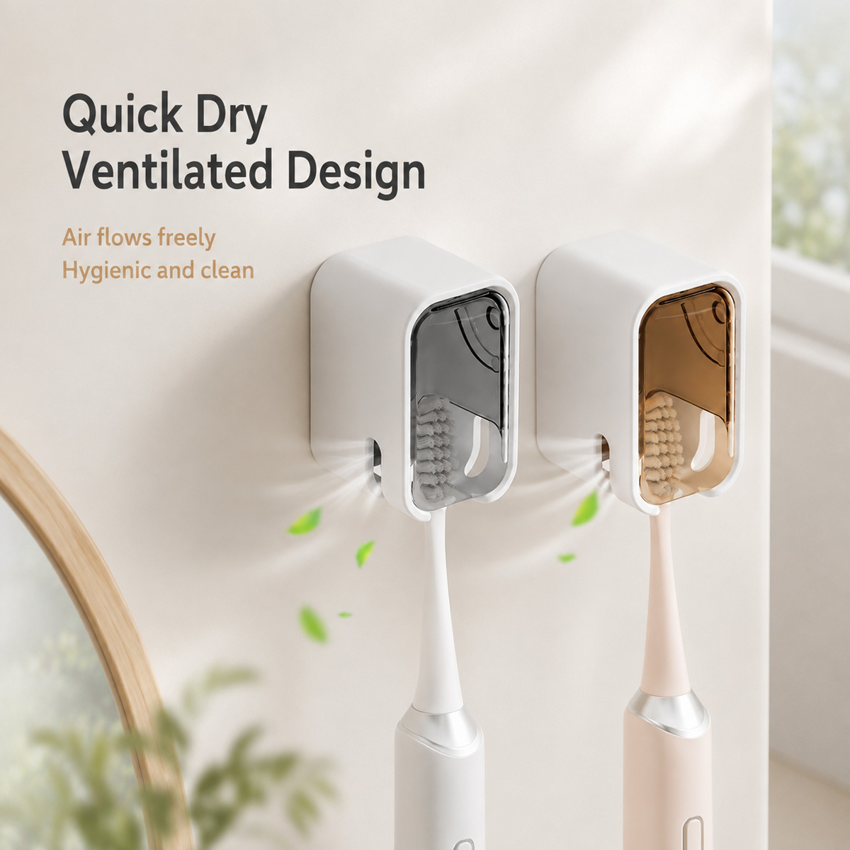 1/2PCS Wall Mounted Toothbrush - Home Edit Bathroom Storage recension och pris