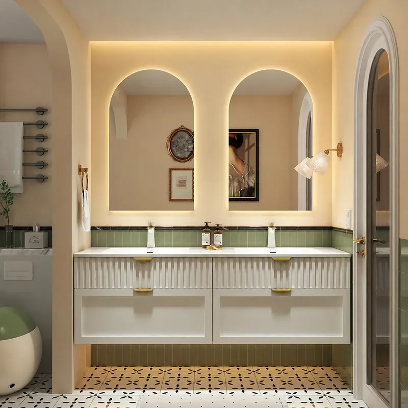 Cream Style Bathroom Cabinet w - Home Bathroom Vanity Combo recension och pris