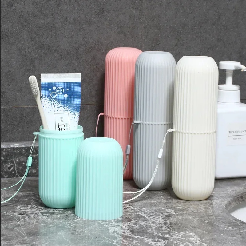 1/2pcs Portable Toothbrush Cup - Home Edit Bathroom Storage recension och pris